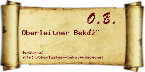 Oberleitner Bekő névjegykártya